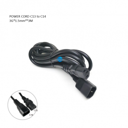 Power Cord C13 to C14,, 3x1.5mmx3M